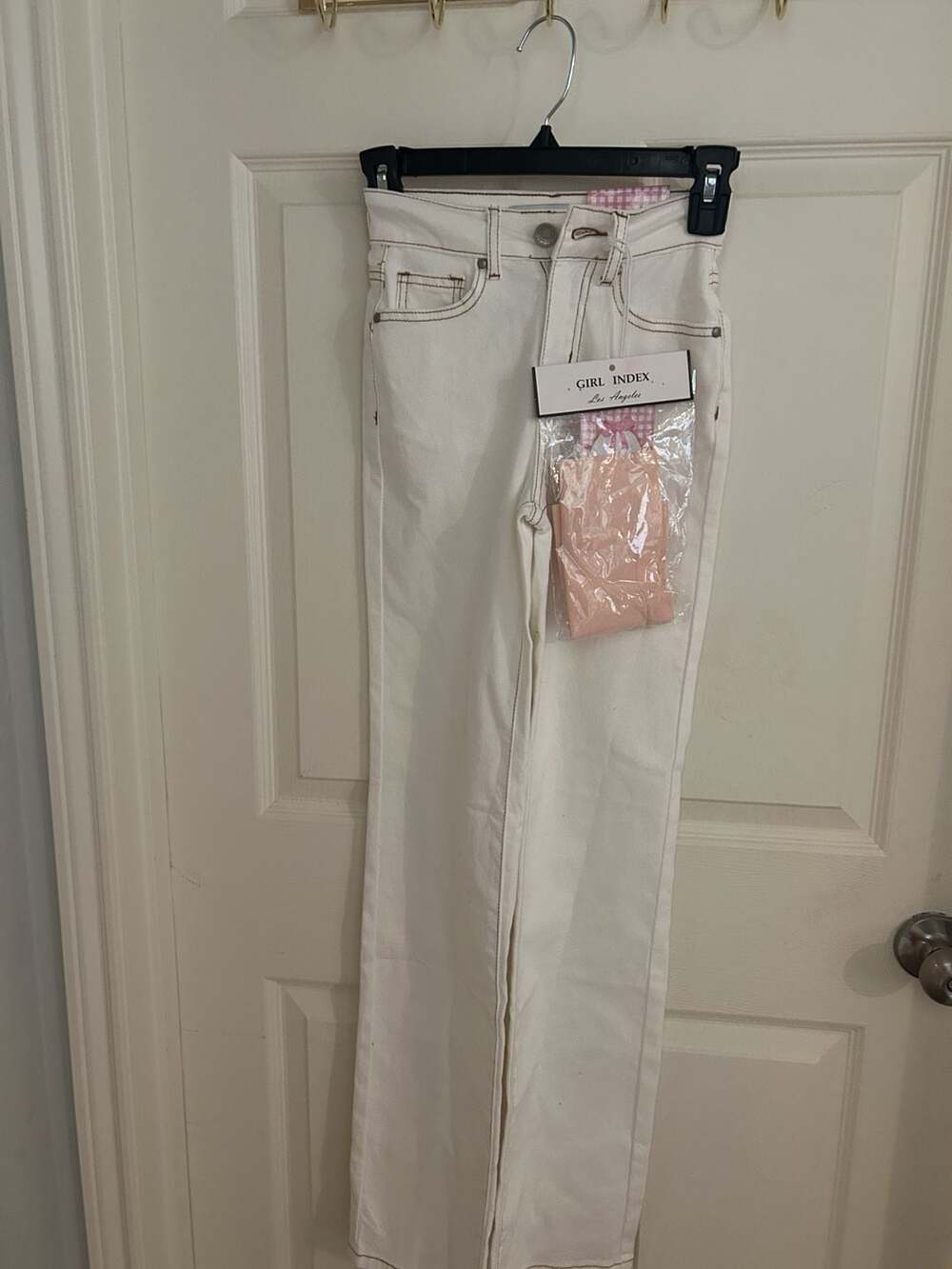 Girl Index White Floral Pocket Straight Jeans Size 00